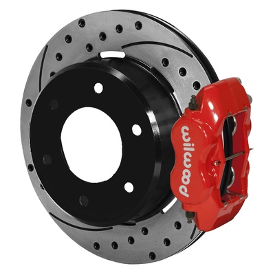 Wilwood Forged Dynalite Drilled and Slotted Rear Parking Brake Kit (Red) - 140-16712-DR